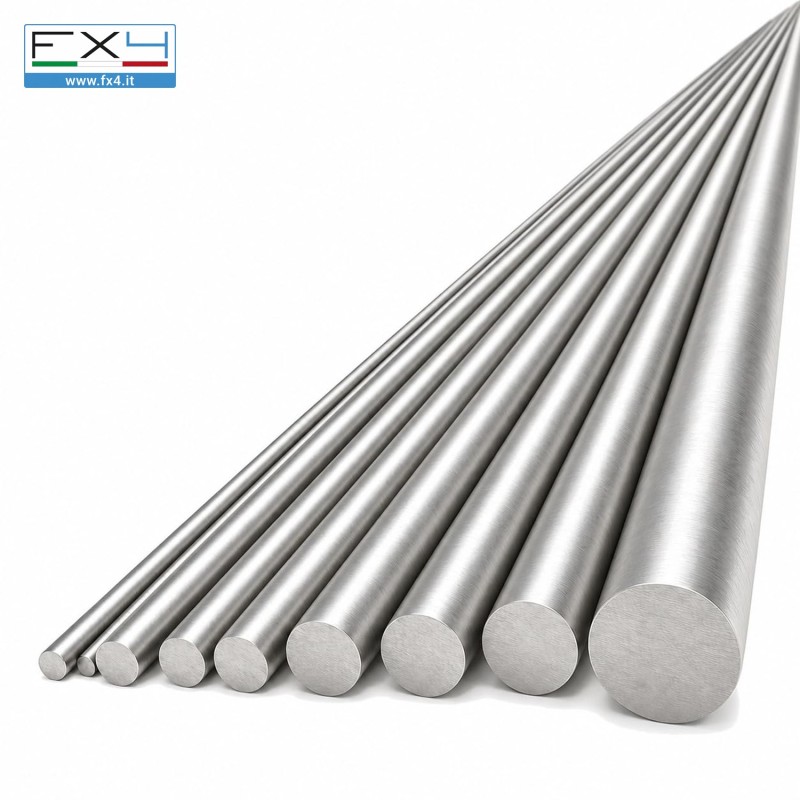 Tondo pieno inox AISI 304 trafilato – tondino, barra tonda in acciaio inox – foto 5