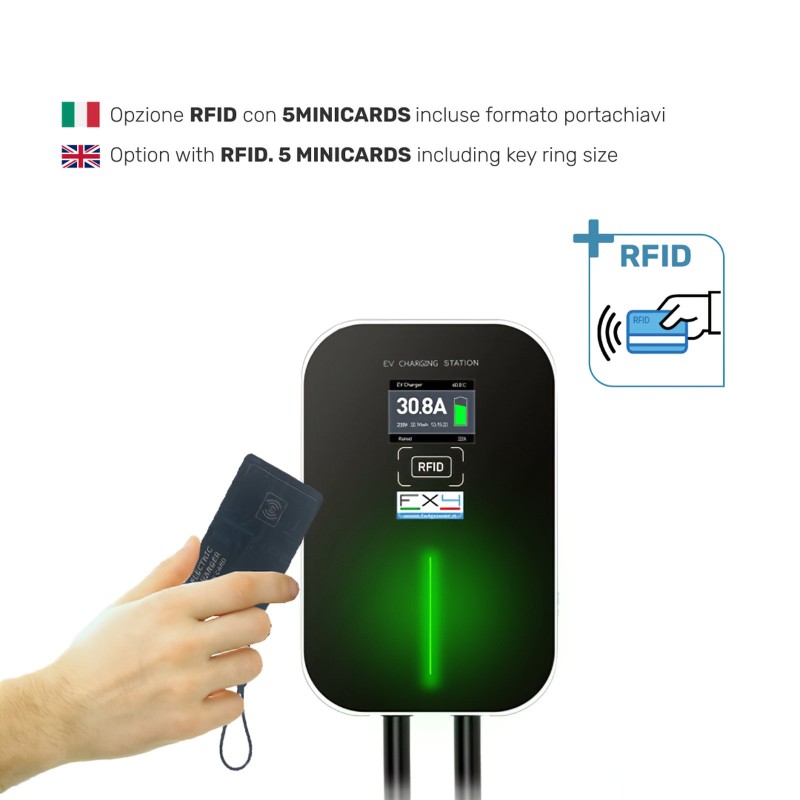 Wallbox Tipo 2 trifase 11 kW 16A con RFID – stazione di ricarica, caricatore per auto elettriche – foto 2