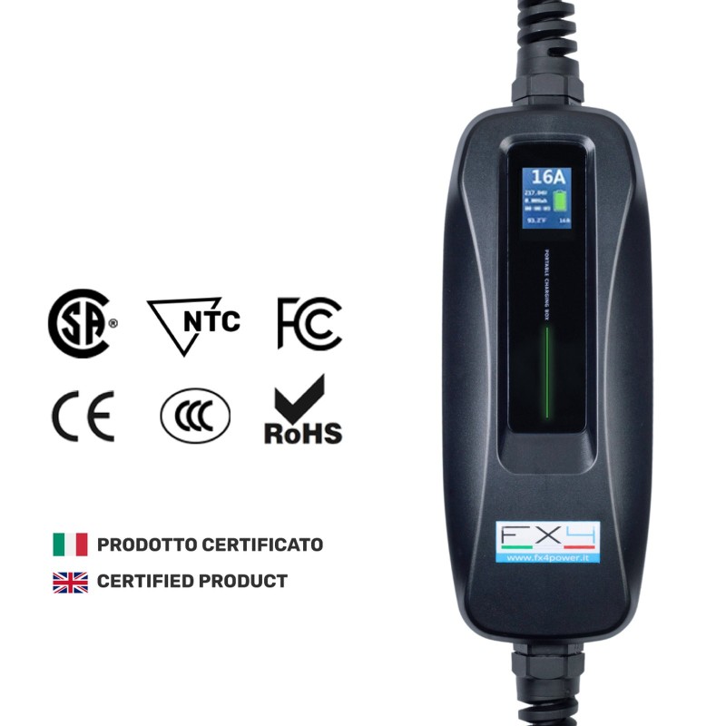 Caricatore portatile Tipo 2 monofase 7 kW fino a 32A – wallbox portatile, stazione di ricarica per auto elettriche – foto 2