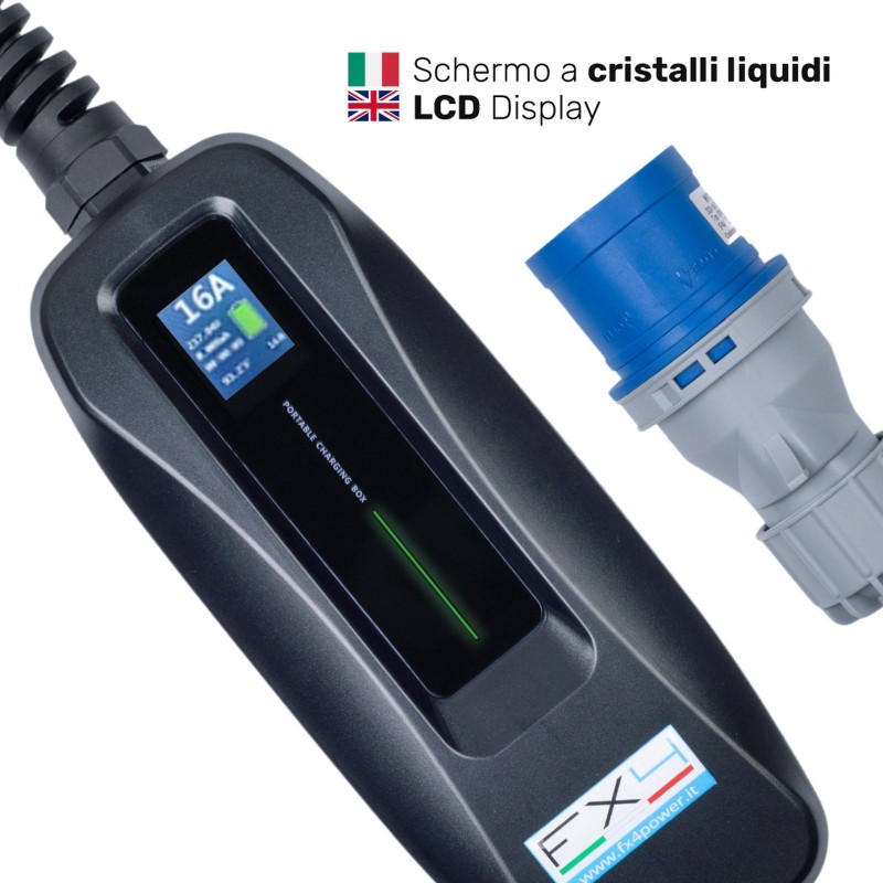 Caricatore portatile Tipo 2 monofase 7 kW fino a 32A – wallbox portatile, stazione di ricarica per auto elettriche – foto 4