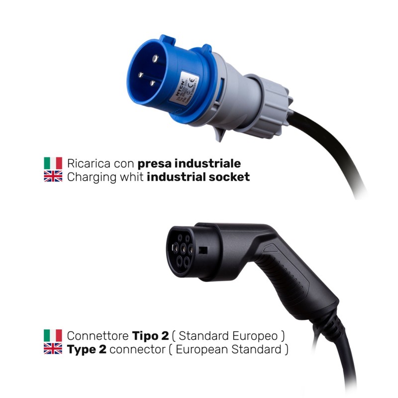 Caricatore portatile Tipo 2 monofase 7 kW fino a 32A – wallbox portatile, stazione di ricarica per auto elettriche – foto 5