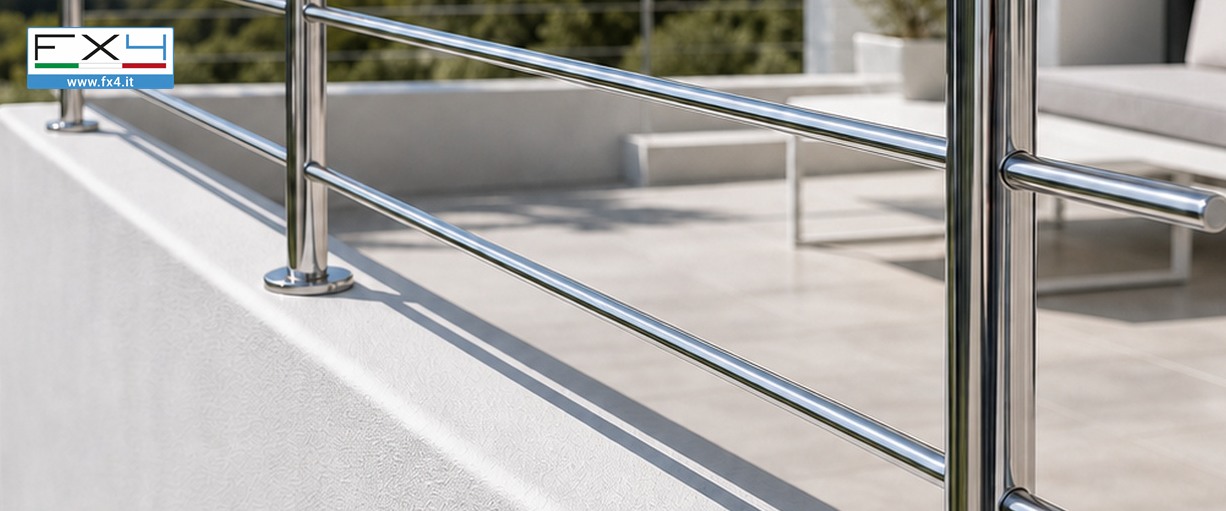Ringhiere e balconi: tubo tondo inox AISI 304L lucido